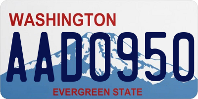 WA license plate AAD0950