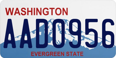 WA license plate AAD0956