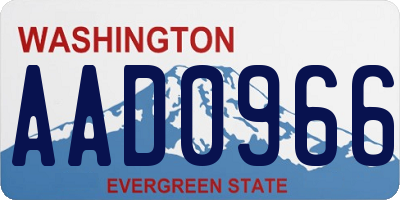 WA license plate AAD0966