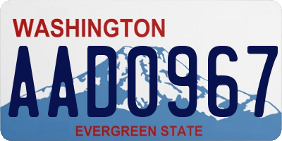 WA license plate AAD0967
