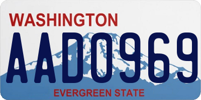 WA license plate AAD0969