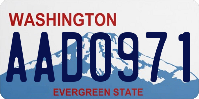 WA license plate AAD0971