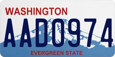 WA license plate AAD0974
