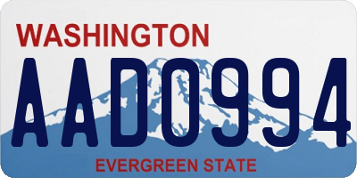 WA license plate AAD0994