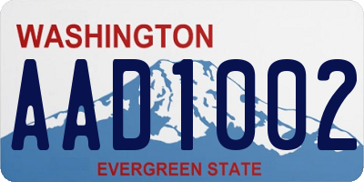 WA license plate AAD1002