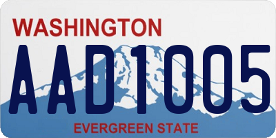 WA license plate AAD1005