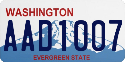 WA license plate AAD1007