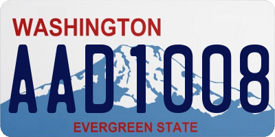 WA license plate AAD1008
