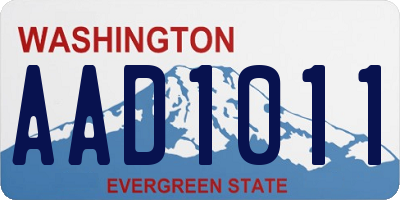 WA license plate AAD1011