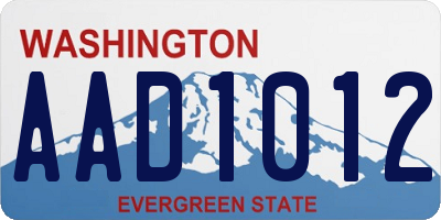 WA license plate AAD1012