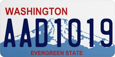 WA license plate AAD1019