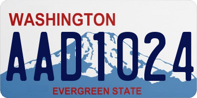 WA license plate AAD1024