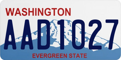 WA license plate AAD1027