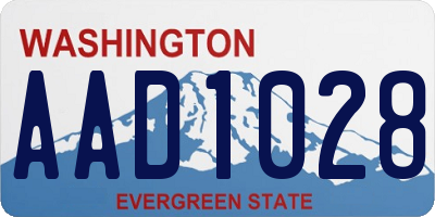 WA license plate AAD1028