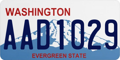 WA license plate AAD1029