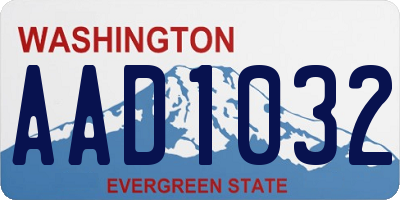 WA license plate AAD1032