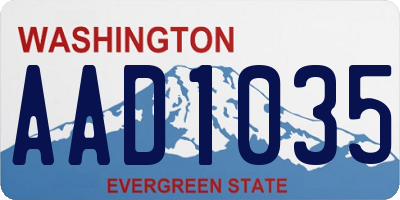 WA license plate AAD1035