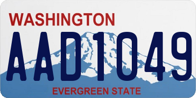 WA license plate AAD1049