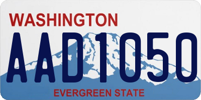 WA license plate AAD1050