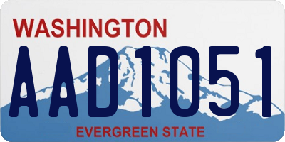 WA license plate AAD1051