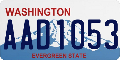 WA license plate AAD1053