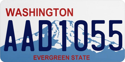 WA license plate AAD1055