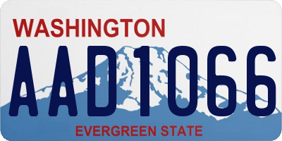 WA license plate AAD1066