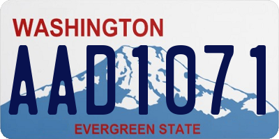 WA license plate AAD1071