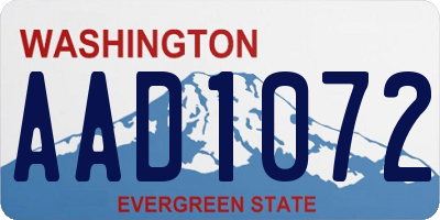WA license plate AAD1072