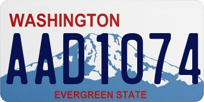 WA license plate AAD1074