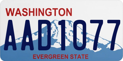 WA license plate AAD1077