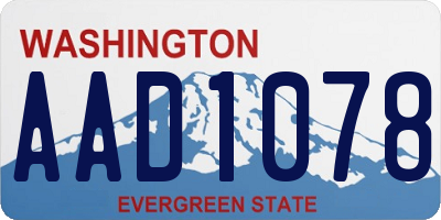 WA license plate AAD1078