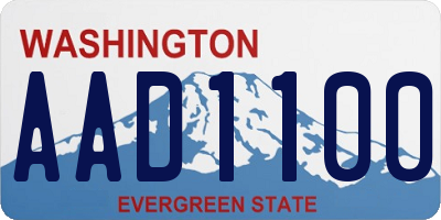 WA license plate AAD1100