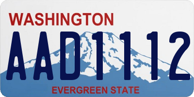 WA license plate AAD1112