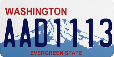 WA license plate AAD1113