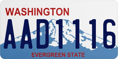 WA license plate AAD1116