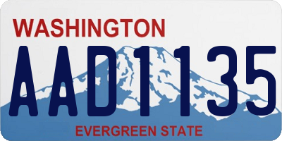 WA license plate AAD1135