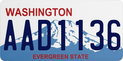 WA license plate AAD1136