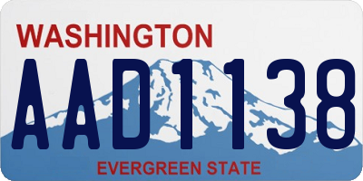 WA license plate AAD1138