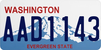 WA license plate AAD1143