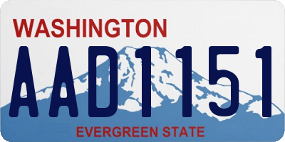 WA license plate AAD1151