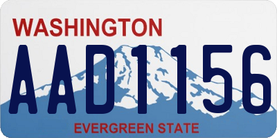 WA license plate AAD1156