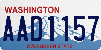 WA license plate AAD1157