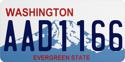 WA license plate AAD1166
