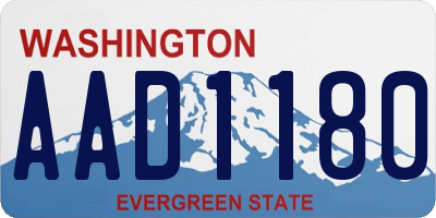 WA license plate AAD1180