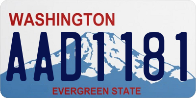 WA license plate AAD1181