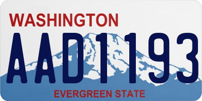 WA license plate AAD1193