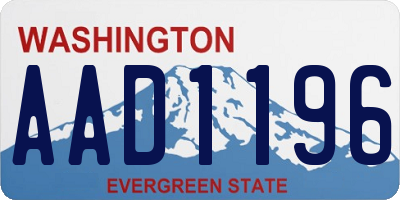 WA license plate AAD1196