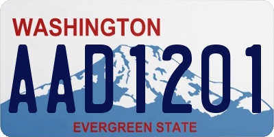 WA license plate AAD1201