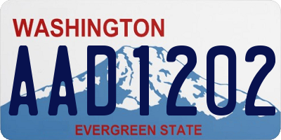 WA license plate AAD1202